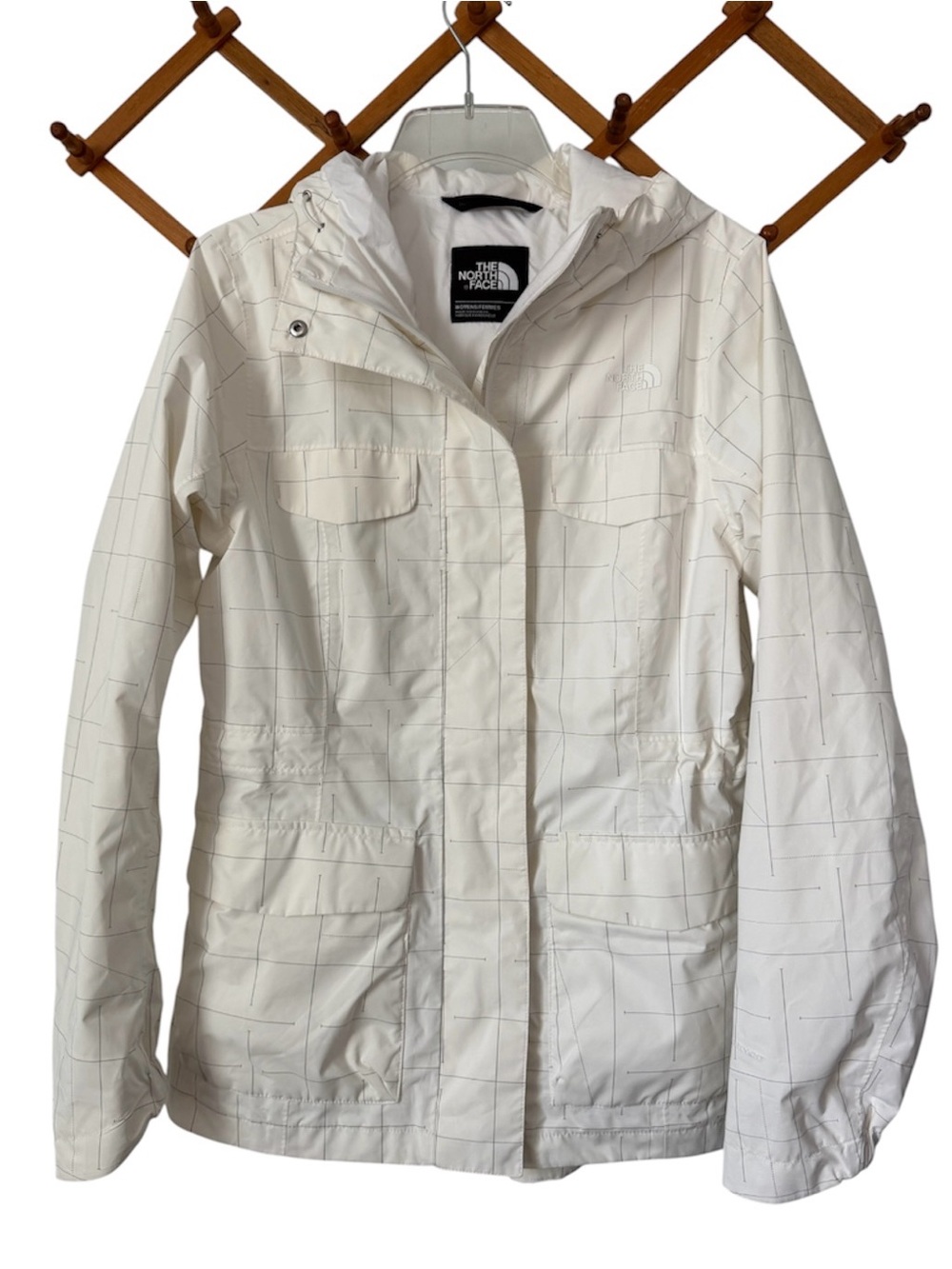 The North Face Dryvent Women’s Ivory White Grid Jacket Size MED